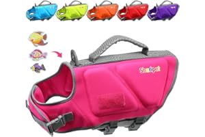 Sheripet Dog Life Jacket, Good Visibility Dog Life Vest for Swimming with Reflective Stripes and Rescue Handle, Dog Flotation Vest Suit for Small Medium and Large Dogs