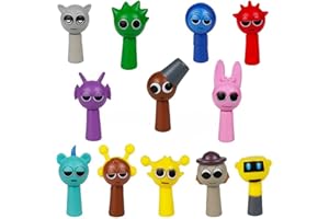 DENGFEN Sprunki Cartoon Characters, 12 Packs Of Colorful Toy Characters, PVC Action Anime Model Sculpture Collection Decorative Gift, Suitable For 3+ Boys And Girls Safe, Durable, Fun, Suitable For All Sprunk
