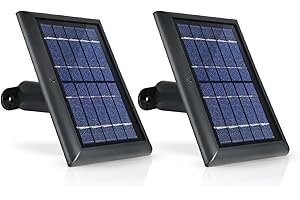 Wasserstein - Panneau solaire avec batterie interne compatible avec la nouvelle caméra extérieure Blink Outdoor, Blink XT et Blink XT2 (Pack de 2, Noir)