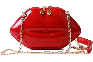 Syrads Women Lips-Shaped Crossbody Bags Evening Wedding Clutch Purses,Red