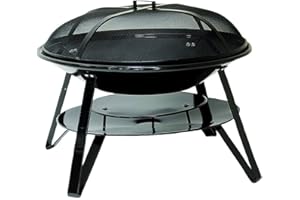 Somagic Brasero Rond Acier, Noir