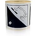 MD Labels 500 Dangerous Goods Labels Class 8 - Corrosive Substances - 100 x 100 mm - Shipping Labels for Dangerous Goods - Adhesive Labels