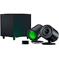 Razer Nommo V2 Pro - Full-Range 2.1 PC Gaming Speakers with Wireless Subwoofer (3” Full-Range Drivers with Aluminum Phase Plugs, Wireless Down-Firing Subwoofer, THX Spatial Audio) Black