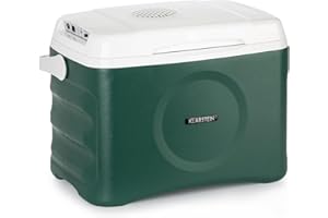 Glacière électrique Klarstein BeerBelly 21-21 L, 3 connexions : 230 V, 12 V, Allume-Cigare et USB, glacière pour Voiture, Fonction réfrigération et réchauffement, pour Voiture, Camion, Camping, Vert
