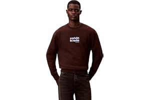Calvin Klein Herr LS 350FLEECE RETRO GRAPHIC CREWN LV04LE250G, BRUN, 2XL, Brun (rikbrun), XXL stor