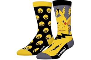 [ X ] Capslab Skarpetki męskie Pokemon Bawełna, 1 para fantazyjnych skarpet Pikachu, wysokie i miękkie