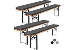 ‎SHOWGEOUS Showgeous 4er-Pack Bierbankauflage Gepolstert für Bierzeltgarnitur Bankauflage 220x25x3cm XL Waschbare Bierbankauflagen Gepolstert Auflage für Biertisch & Partyzeltgarnitur(Anthrazit,Wasserabweisend)