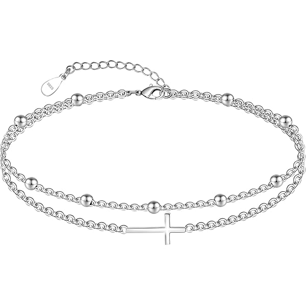 Cavigliere Donna Argento Bracciale Di Corda Con Pendente Charm In Argento Pattinaggio, Fatto Cavigliera Donna Perline - Foto 7