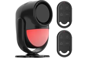 GALOOK Sirene Alarme Detecteur de Mouvement sans Fil Exterieur Interieur avec 2 TéLéCommande, Alarme antivol pour Maison, Piscine, Moto, Camping, Car, Porte, Garage, Voiture sans Fil, 125dB