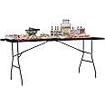 Neo Folding Table Portable Fold Up Tables Camping Garden Party BBQ Dinner Buffet Picnic (6 Foot Black)
