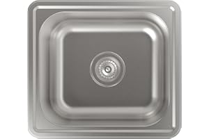 CATA CSS-1 Lavello 44x49 cm Vasca Quadrata con Spessore di 0,07 cm e Profondità di 15 cm Materiale in Acciaio Inossidabile Installazione su Mobili da 50 cm