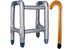 HENGBIRD Nadmuchiwana pomoc w chodzeniu i nadmuchiwana laska do chodzenia, do kostiumu, jako babcia lub dziadek, na karnawał lub jako gadżet na urodziny, artykuł żartobliwy na każdą imprezę