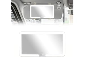 COLEXY Auto Kosmetikspiegel, Auto Sonnenblende Spiegel LED mit 3 Lichtmodi, Schminkspiegel mit Licht Wiederaufladbarer, Tragbarer Kosmetikspiegel Lichter für Autos, Innenspiegel, Weiß