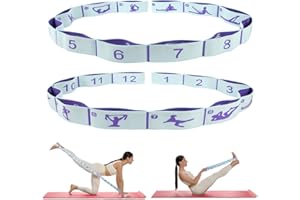 CEILIWEN - Fascia elastica per yoga e stretching, con passanti, per fisioterapia, pilates, esercizi elastici, per esercizi di stretching delle gambe, fasce elastiche per esercizi