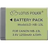 NB 13L Batterie 3,6V 1250mAh Haute Capacité, Batterie de Remplacement NB-13L pour Caméra Canon G7X / G7X Mark II / G7X Mark I