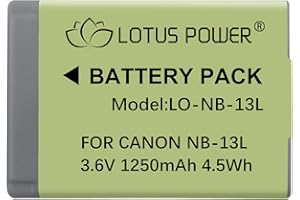 LOTUS POWER NB-13L Ersatzakku 1250mAh 3,6V Li-ion Akku NB13L für Canon PowerShot Kamera G7X / G7X Mark II / G7X Mark III / G5X / G9X / SX720 HS / SX620 HS