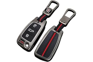 Otai Etui na Kluczyk Samochodowy ze Stopu Cynku Okładka Dla Audi Sline A3 A4 A5 C6 Q3 Q5 A6 C5 B6 B7 B8 TT 80 S6 3 Przyciski (Matowy)
