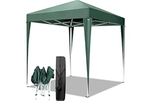 Outopee 2m x 2m Pop Up Canopy Tent, Outdoor Gazebo Folding Canopy with Carry Bag for Commercial Events, Party, Backyard BBQ, Camping, Green