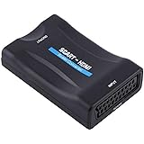 Lorenlli SCART To HDMI Converter Video Audio Signal Adapter 1080P HDMI Converter Support NTSC PAL Output for HD TV DVD