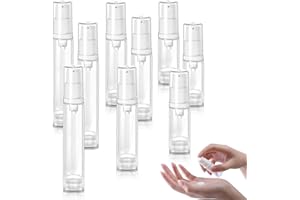 GIUSOBG 9 Stück Airless Pumpspender Handcreme Spender 5ml,10ml,15ml, Airless Tragbarer Cremespender,Kleine Reiseflaschen zum Befüllen,Tragbarer Creme Pumpspender für Reise Home Verwendung