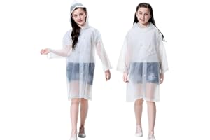 COSOWE Rain Ponchos Raincoats for Kids, 2 Packs Rain Coats Jacket Reusable with Hood for Boys Girls Disney Hiking Camping Outdoor