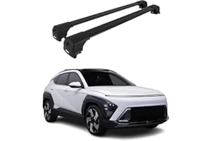 ‎OMAC OMAC Dachträger Grundtäger kompatibel mit Hyundai Kona 2 2023-2025 Aluminium 75kg Schwarz 2tlg Geschlossene Reling für Fahrradträger, Dachboxen, Skiträger Abschließbar