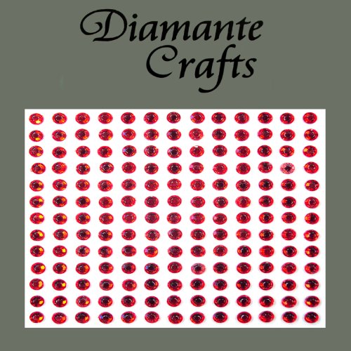169 x 4mm Red Diamante Self Adhesive Rhinestone Body Vajazzle Rhinestone Gems - created exclusively for Diamante Crafts