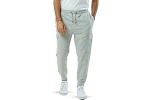 SPIRIT OF ESSEX Cargo Joggers for Men UK, Elasticated Waist Tracksuit Bottoms Men, Jogging Bottoms with Zip Pockets, Mens Trousers Activewear Perfect for Casual & Sports Activities