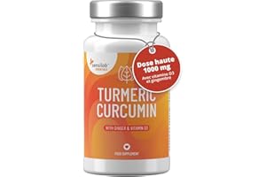 Sensilab Curcuma Gélules Micellaire 1000 mg avec Vitamine D3 et Gingembre | Extrait de Curcuma à biodisponibilité 185x plus élevée | Curcumine sans pipérine | 60 Gélules