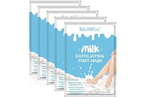 YUNY Fußpeeling-Maske–5 Paar–Exfoliator zum Abziehen von Hornhaut und Hornhautentferner,100% natürliche Inhaltsstoffe–für babyweiche Füße ohne Schmerzen–für Frauen und Männer(Milch)