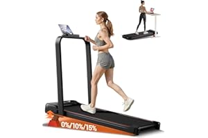 LONTEK Folding Treadmill with 15% Incline, 4 in 1 Under Desk Walking Pad Foldable 8KM/H for Home Office, 2.5 HP Motor Portable Treadmill for Jogging/Running with Remote Control & LED Display, 300LBS Capacity