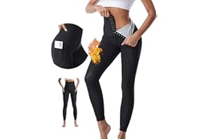 Merlvida Pantaloni Sauna Dimagranti Donna Vita Alta Leggins Dimagranti Donna Effetto Sauna Leggings Sportivi Push Up Tuta Dimagrante Sudare Pantaloni Snellenti Anticellulite per Yoga Corsa Fitness