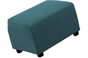 ACDLER Hockerbezug Bezug Luxuriöser Ottoman Schonbezug Für Fußhocker, Rechteckig Stretch Ottomane Abdeckung, Jacquard Sitzhocker Elastisch Husse, Überzug Möbel Protector Für Sofa Fußbank