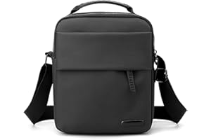 Hjkiopc Bandoleras Hombre Bolso de Hombro Bolsas de Mensajerode Negocios Bolso de Mano Mariconeras Impermeable Pequeña Crossbody Bag Shoulder para Casual Festivales (Negro)