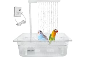 MEINDIN Vogel Wellensittich Badewanne, Käfig Automatische Vogelbadewanne Mit Mehreren Wasserhähnen, Papageien Badebrunnen Großes Behälter Vogelbad Badewanne Für Sittiche, Wellensittiche