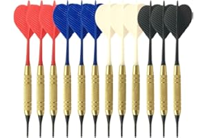 fivekim 12Pieces,Set Soft Nylon Tip Darts Piece Shaft For Electronic Plastic Dartboard Home Bar Random Color Darts Supplies Random Delivery