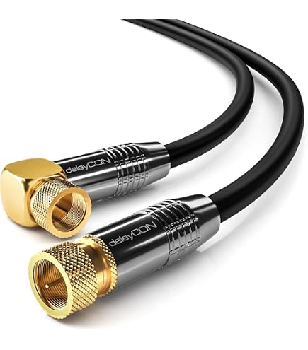 KabelDirekt – Câble Antenne TV 4K, Coaxial 90° coudé/droit – 2m – Câble TV numérique/analogique – Disponible en 0,5 20m (Prise droite/Fiche coudée, pour DVB C/DVB T/DVB S, blanc