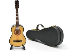 Musiin Miniature Guitar with Stand and Case, 13cm Mini 6 Strings Classic Guitar, Home Music Studio Desk Shelf Decoration, Gift for Guitar Lovers(Classic)