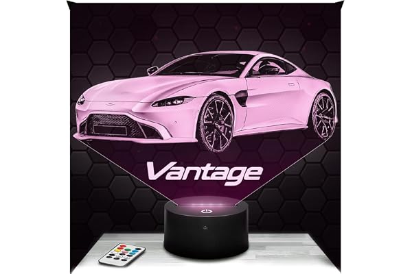 Lampephoto.fr - Lampe 3D Voiture Supercar A. Martin Vantage, Idée Cadeau Fan Automobile, Veilleuse Tactile Led, Effet Hologramme 3D, Idée Cadeau Noël Anniversaire Garçon et Fille, Déco Chambre TOP