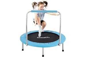 SereneLife Foldable Trampoline for Adults and Kids 91/102cm, Indoor Outdoor Mini Fitness Rebounder with Foam Handle, Compact Exercise Equipment for Home and Garden Workouts