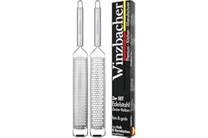 Winzbacher® Râpe à zester [Set de 2] pour Agrumes, Parmesan, Citron, Gingembre, Muscade, Chocolat etc.