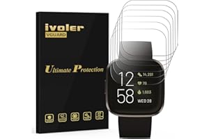 VGUARD [6 Pack] Screen Protector [NOT Glass] for Fitbit Versa 2 / Fitbit Versa 2 SE (Special Edition), Wet Applied TPU Plastic Film [Anti-Bubble] [Anti-Scratch] Screen Protector