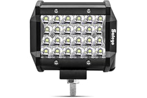 Safego 4" 72W Focos LED Tractor, 6000LM Faros Trabajo LED 12V-24V Foco LED para Tractores IP67 Impermeable Luz de Niebla para Moto Coche SUV UTV ATV Off-road Camión Barco, Garantía de 1 años