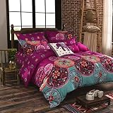 ❤Boho Funda de edredón: La ropa de cama se compone de un juego de 4 piezas; 1 x Funda de edredón, 1 x Sábana Bajera, 2 x Fundas de Almohada