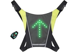 LEDWARNING Gilet Dossard à 48 LEDs Clignotant réfléchissant avec Signalisation de Direction pour Vélo et Trottinette. Télécommande et Rechargeable. Vendeur français et Stock en France.