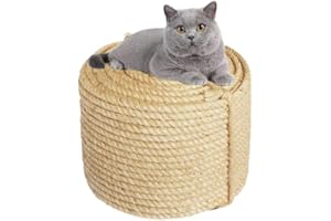 MOUHIV 6mm Jute Corde pour réparation et Remplacement de Chat Scratch Pilier, Rayure Arbre, Chat Rayure Tampon/Tapis/Botteur Jouet, Tuyau/Escaliers/Pneu Emballage, Accueil Décoration, 6mm*20m, Beige