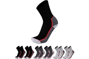 ISI WORK CAPOLAVORO Calze da Lavoro Uomo e Donna Lunghe e Protettive. Rinforzate e Traspiranti, Resistenti per scarpe antinfortunistiche, 4 modelli. (Pacco da 6 paia)