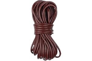 HBERCAI Cordino Rotondo in Cuoio Diametro 2 mm,Lungo 5 m Cuoio Cordoncino in Pelle Morbida,Cordino di Pelle Cordoncino di Cuoio per Abbigliamento,Decorazioni o Progetti Artistici-Marrone