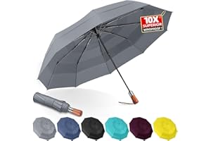 LFLFWY 3T Wind Armor Travel Umbrella Compact Easy Auto Open Close Folding Umbrellas for Rain Windproof Umbrella for Women and Men Durable Real Wood Handle Portable Fits Backpack Car