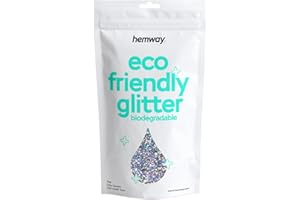 Hemway Eco Friendly Biodégradable Glitter 100 g / 3,5 oz cosmétique Bio Safe Étincelle végétalien pour le visage, fard à paupières, Craft - 1/24" 0,04" 1mm - Argent Holographic